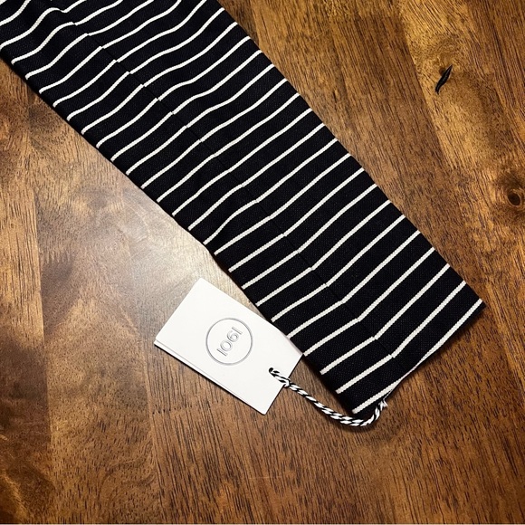 NWT 1901 Nordstrom Navy White Striped Blazer Size 8 Cotton Linen Preppy Workwear - Picture 11 of 12